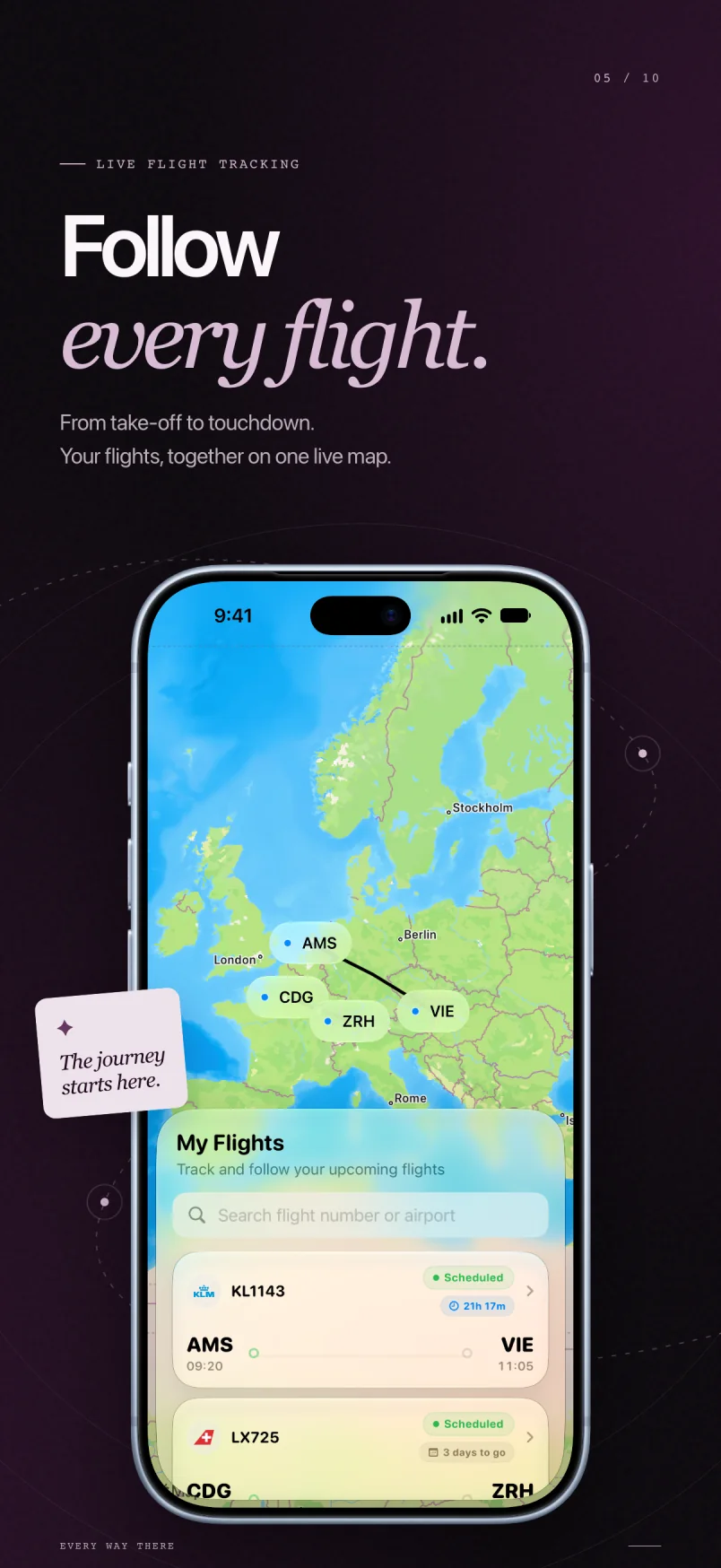 Maveon flight map screen