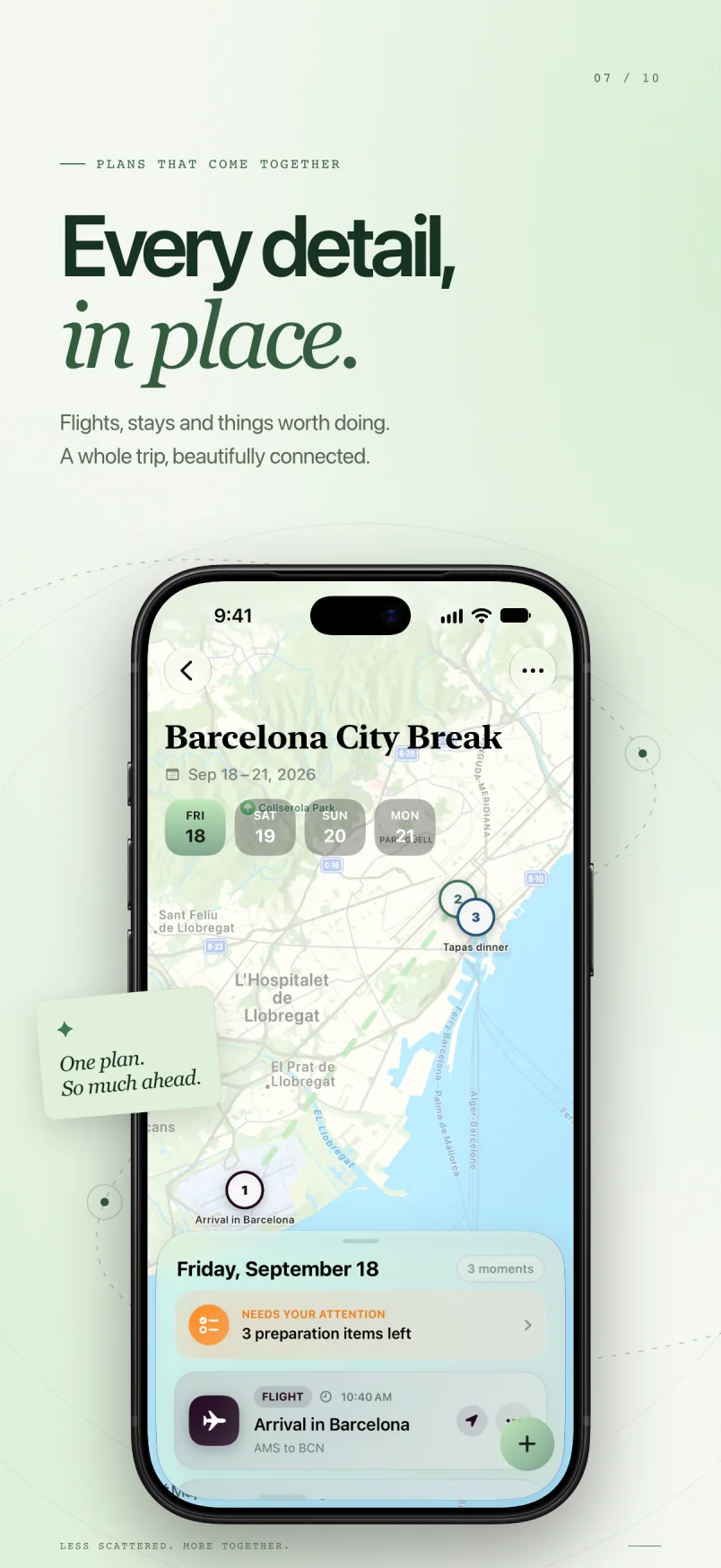 Maveon trip planning screen