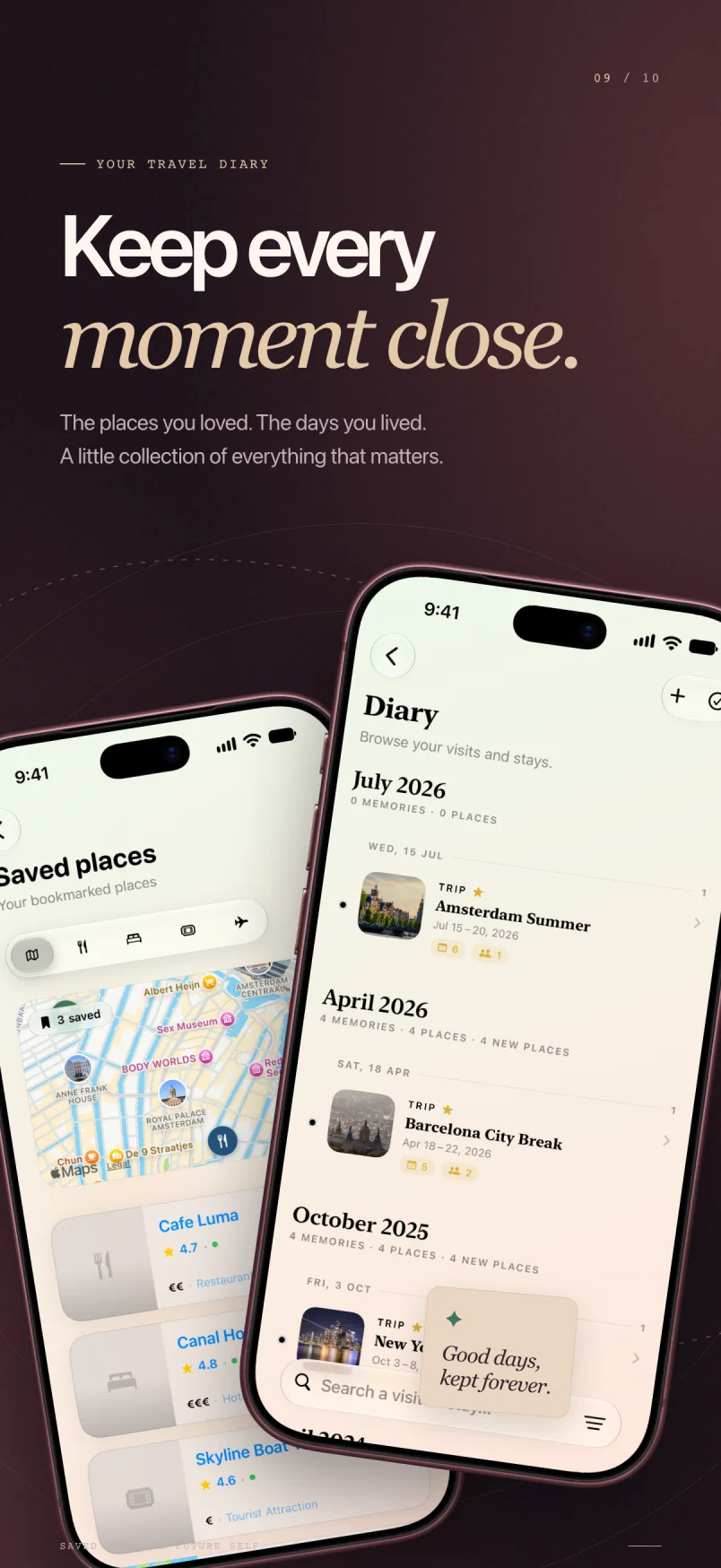 Maveon diary screen