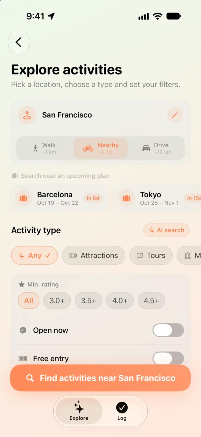 Finding activities with filters in Maveon