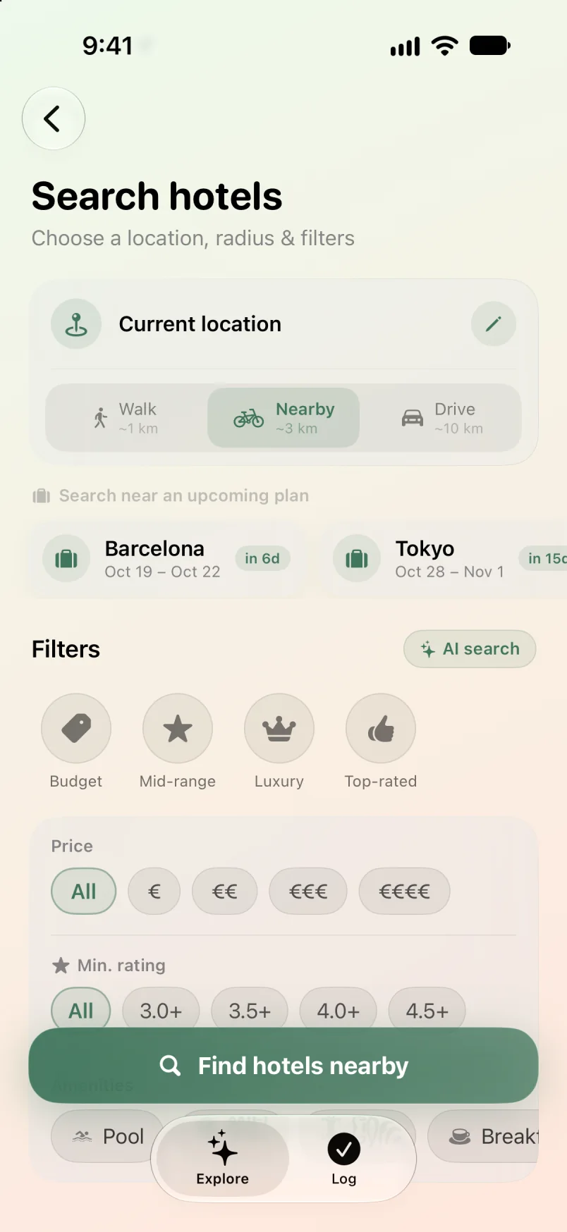 Maveon hotel discovery screen