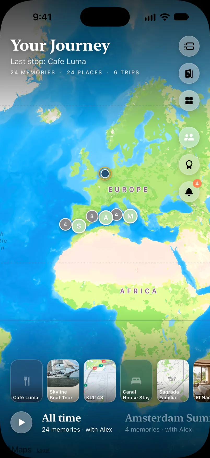 Journey map screen preview