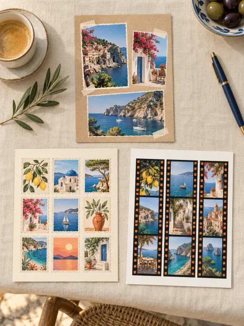 Travel posters designed from a Mediterranean trip